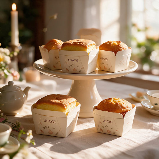 Custom Square Cupcake Baking Cups | Hokkaido Chiffon Paper Cups | North ...