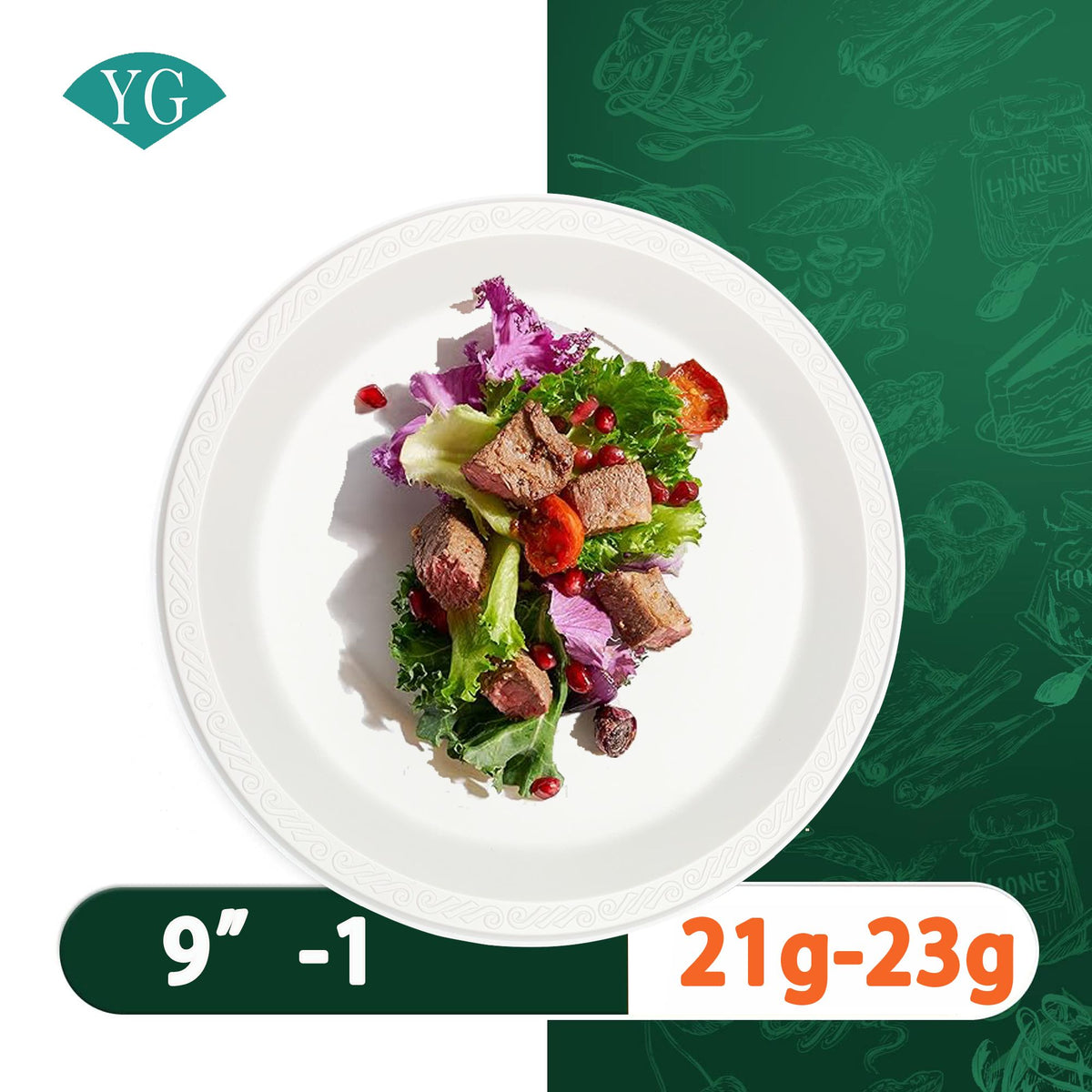 200 Pieces Plastic Dinner Round Plates, 9" Premium Hard Plastic Lunch Plates, Ideal for Wedding and Party (White-200, 9 inch)