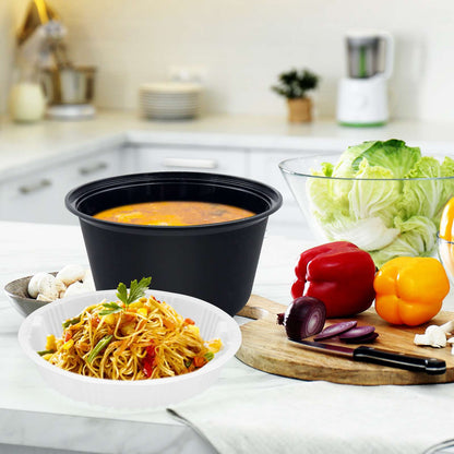 48oz Soup & Noodle Separation Bowl, 1450ml Double Bowl, Separation Compartment