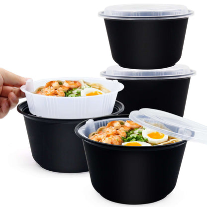 48oz Soup & Noodle Separation Bowl, 1450ml Double Bowl, Separation Compartment