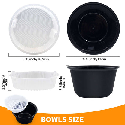 48oz Soup & Noodle Separation Bowl, 1450ml Double Bowl, Separation Compartment
