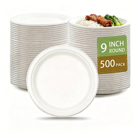 Bagasse Plates — 9 inch