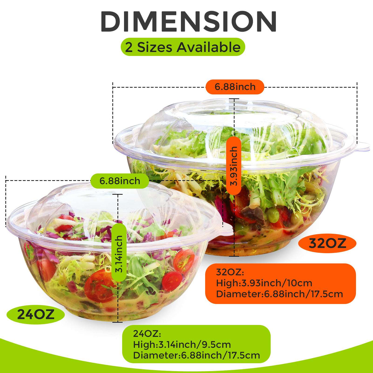 Transparent Plastic Salad Bowl