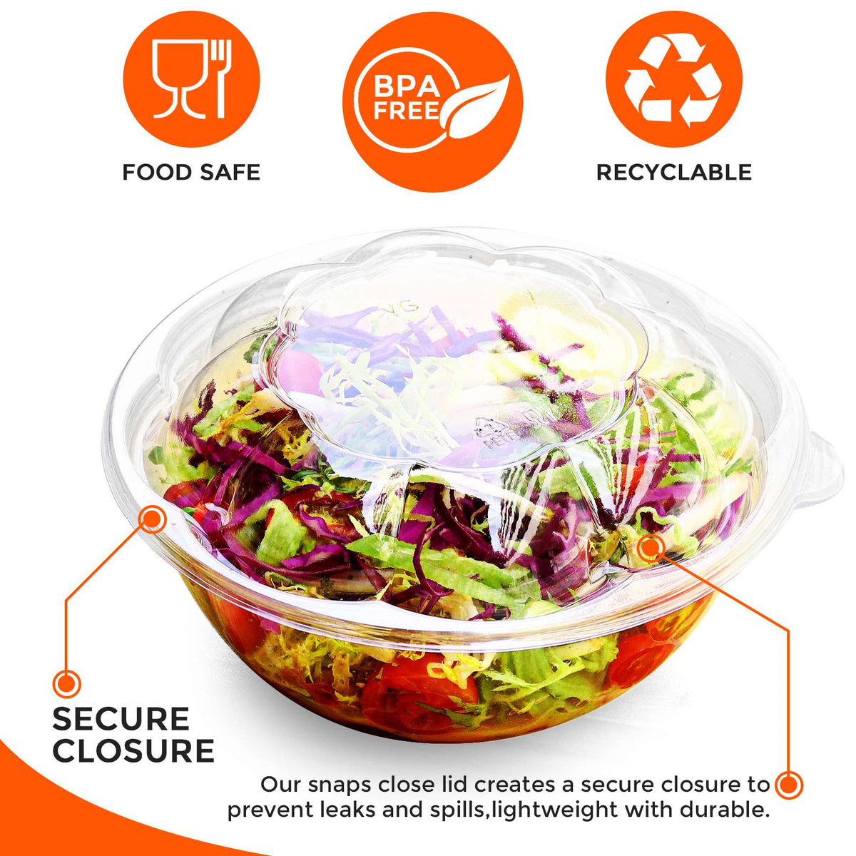 Transparent Plastic Salad Bowl