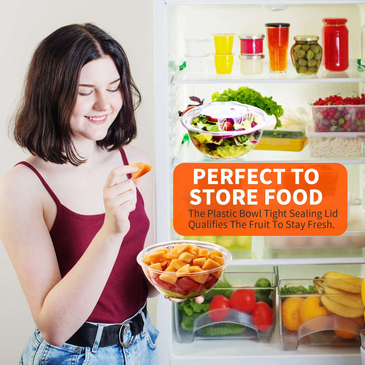 Transparent Plastic Salad Bowl